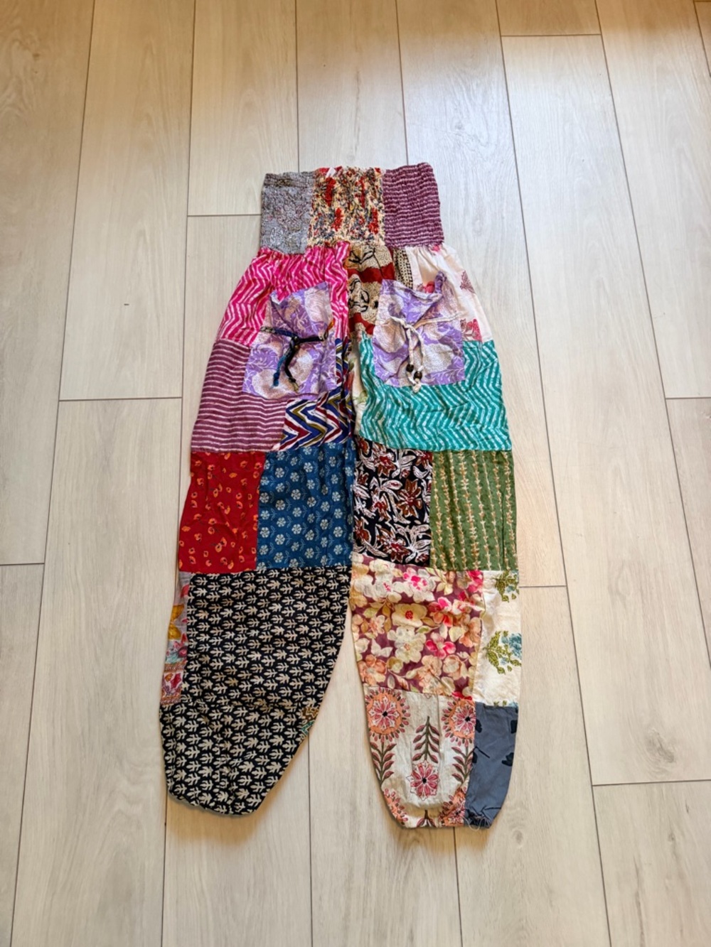 Ashley Taylor Multicolor Patchwork Harem Pants 100% Cotton OS
